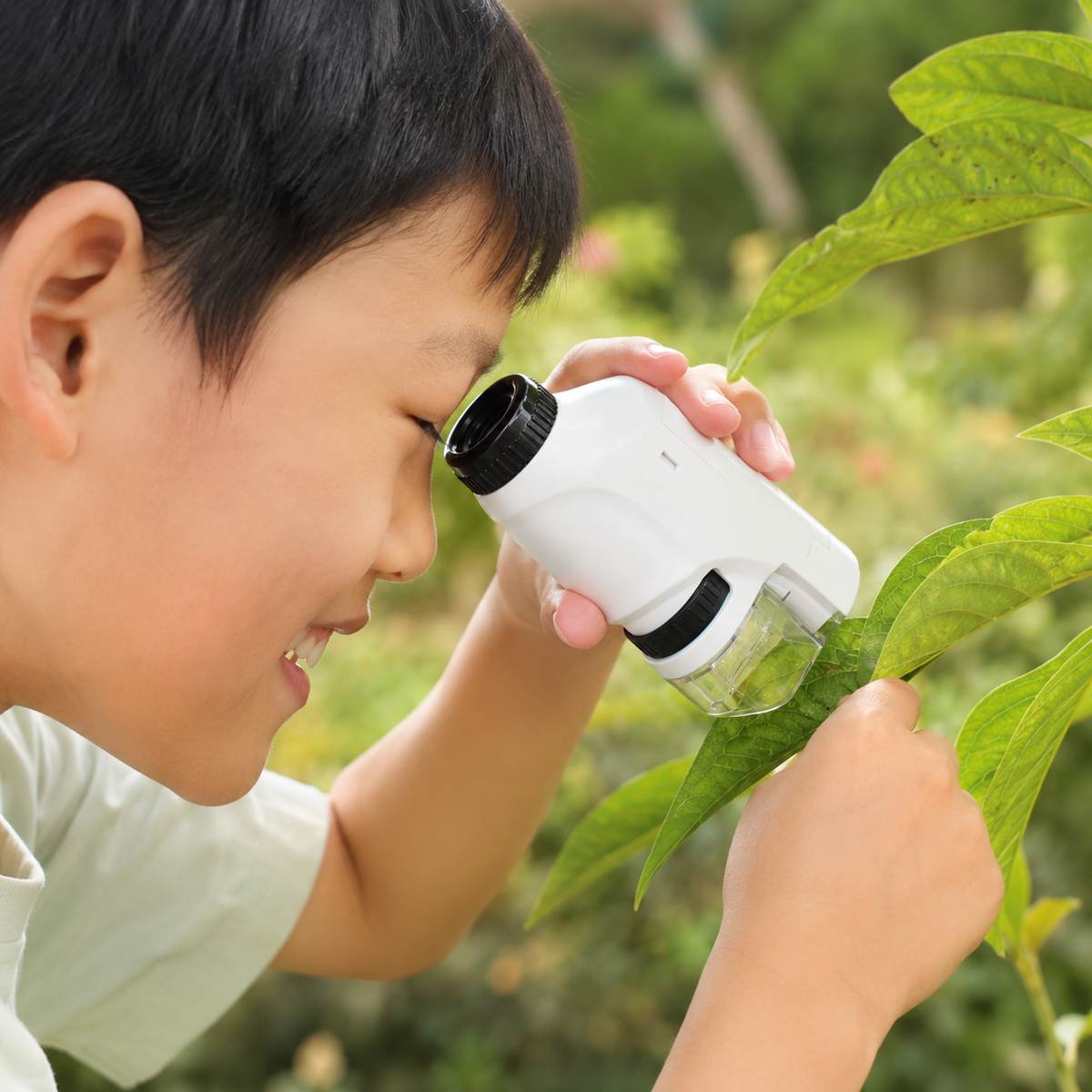 Portable Kids Microscope with LED Light — Educational Toy