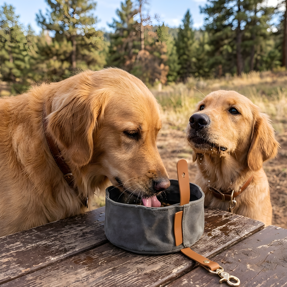 TrailSip Foldable Dog Travel Bowl — Flat-Pack Feeding Dish
