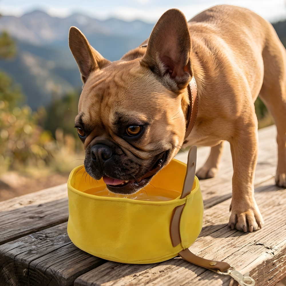 TrailSip Foldable Dog Travel Bowl — Flat-Pack Feeding Dish