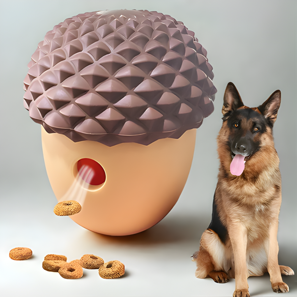 TreatOak Interactive Acorn Treat Dispenser Dog Toy for Dry Food