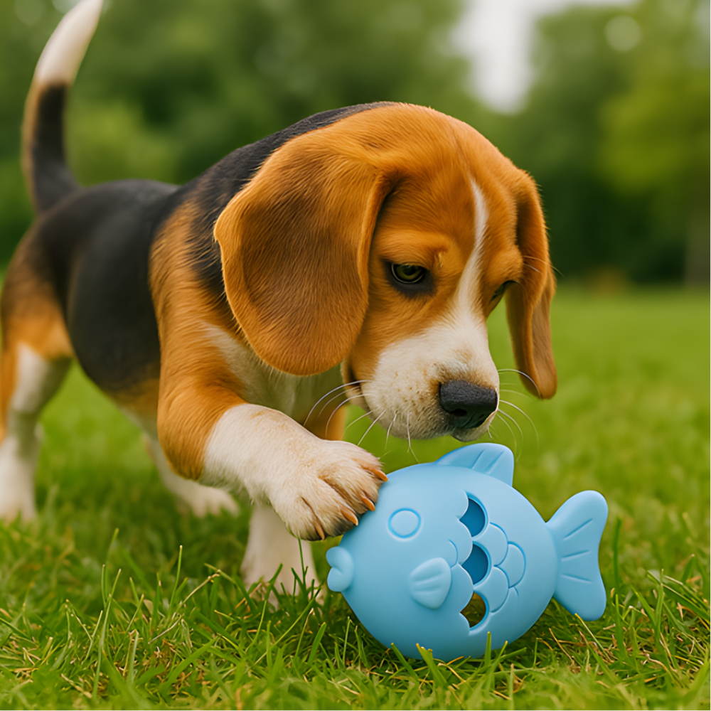 TreatTide Fish-Shaped Interactive Slow Feeder Dog Toy