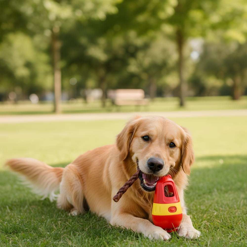 TreatTumbler Rolling Puzzle Treat Dispenser Dog Toy
