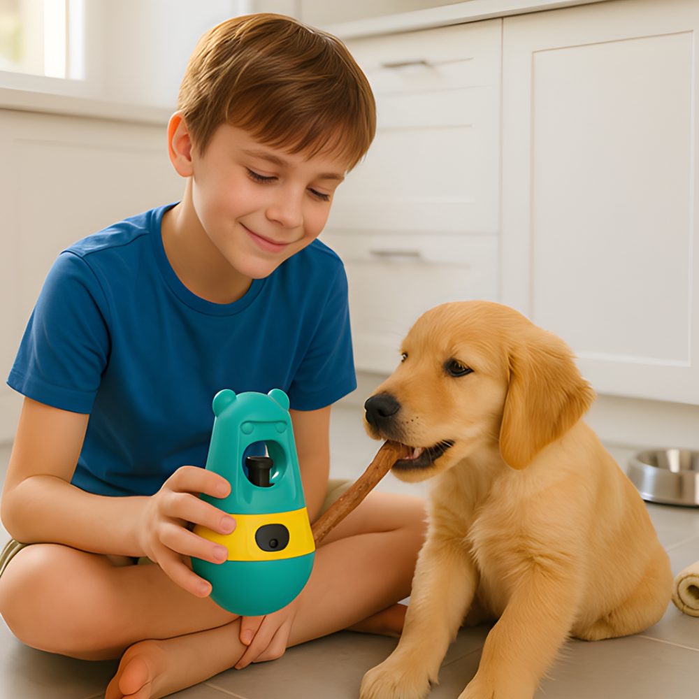 TreatTumbler Rolling Puzzle Treat Dispenser Dog Toy
