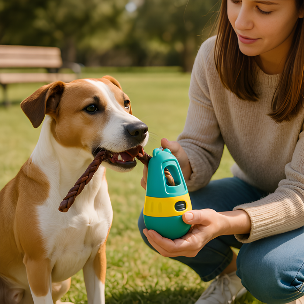 TreatTumbler Rolling Puzzle Treat Dispenser Dog Toy