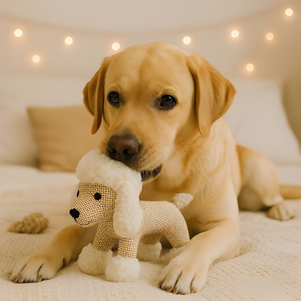 TugGuard Durable Squeaky Plush Dog Toy — Tug-and-Chew Fun