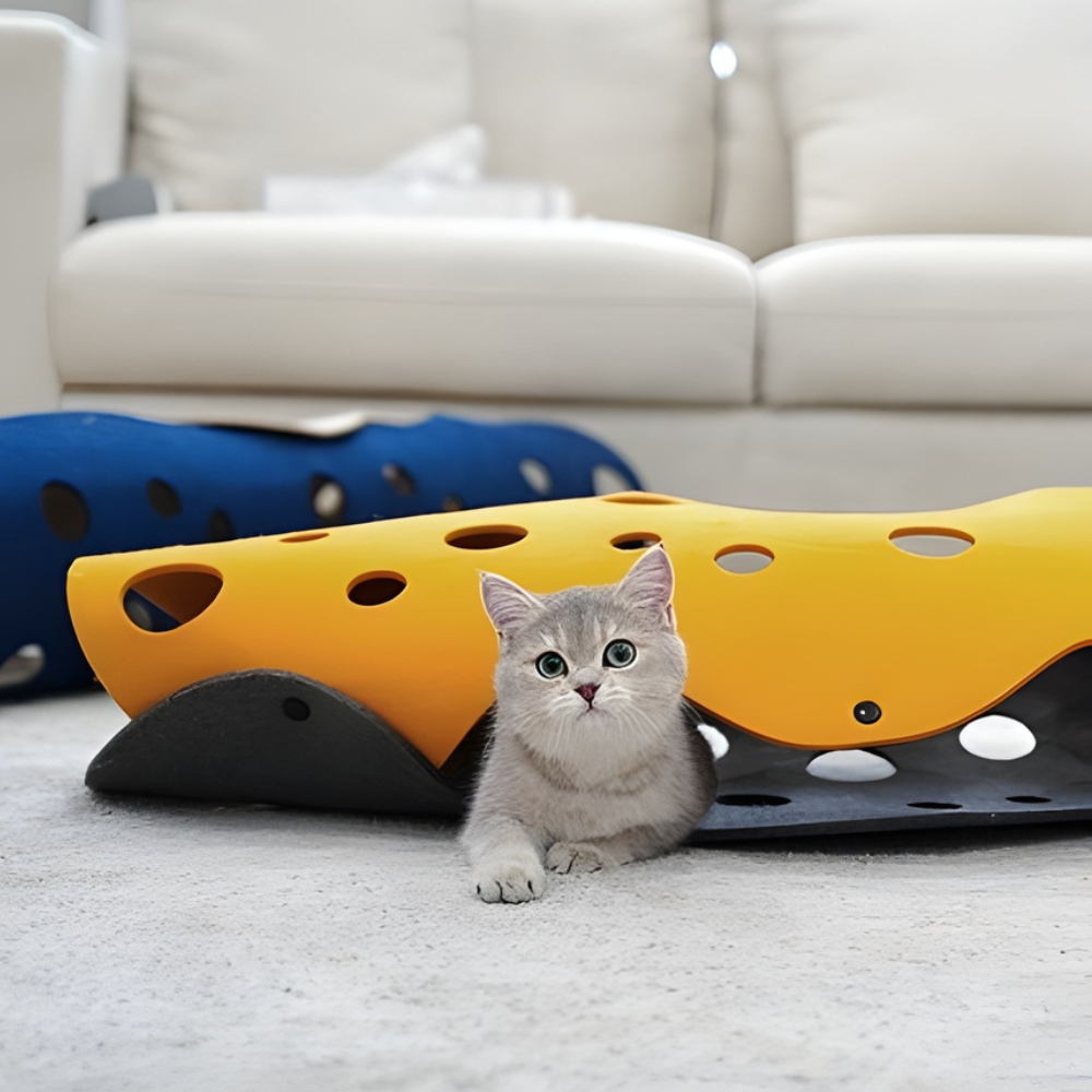 TunnelPaws Foldable Cat Play Tunnel — Soft Cozy Hideaway