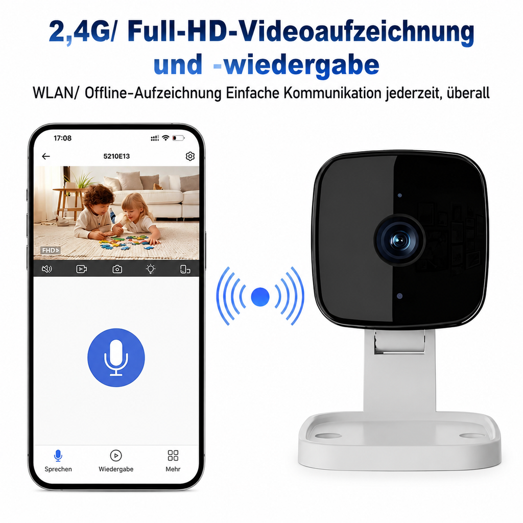 Beltéri Wi-Fi 1080P videokamera - bébiőr és megfigyelőrendszer