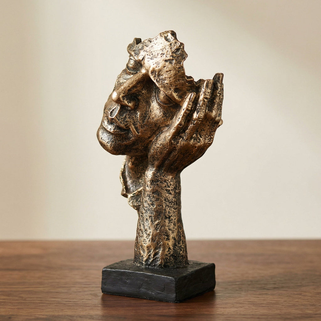 Sculpture abstraite dorée – Décoration moderne d’inspiration scandinave