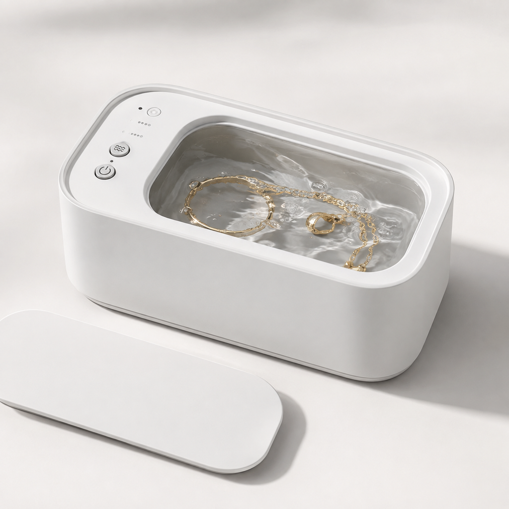 Compacte ultrasone reiniger voor sieraden en brillen