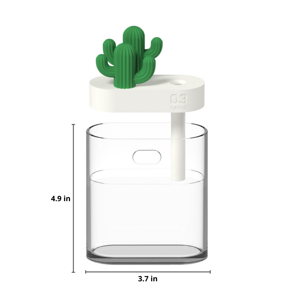 Diffusore di aromi a ultrasuoni AromaVida a forma di cactus, luce LED, 160ml
