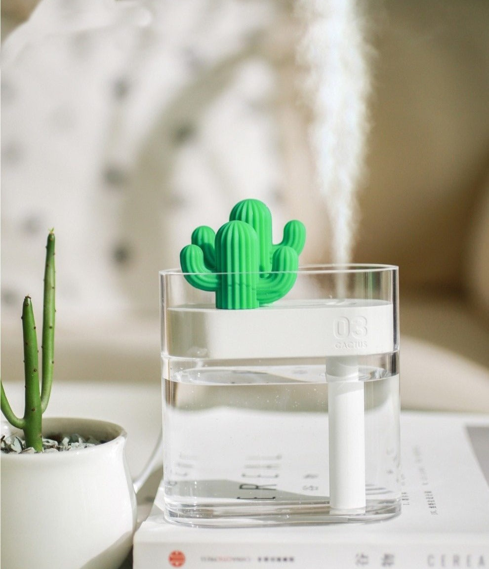 AromaVida Ultrasonic Cactus Aroma Diffuser, LED Light, 160ml