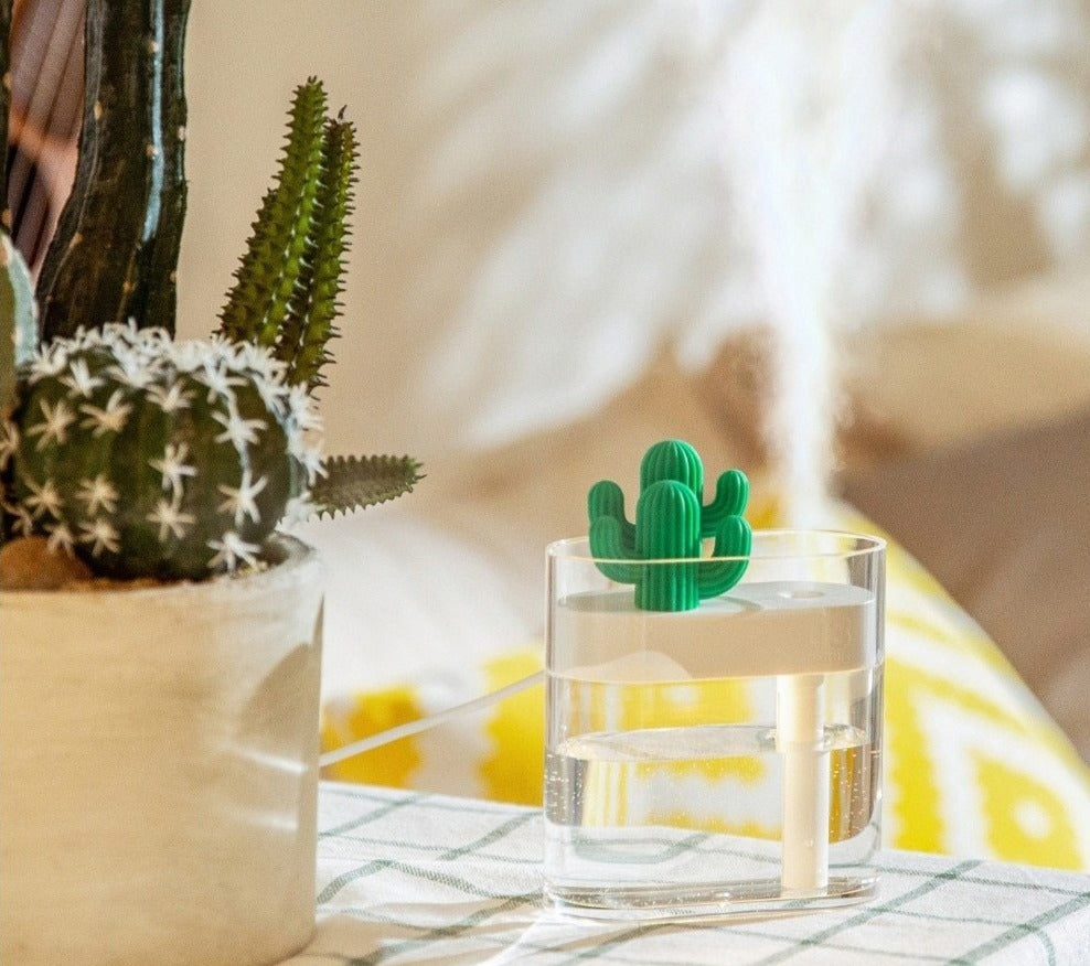 AromaVida Ultrasonic Cactus Aroma Diffuser, LED Light, 160ml