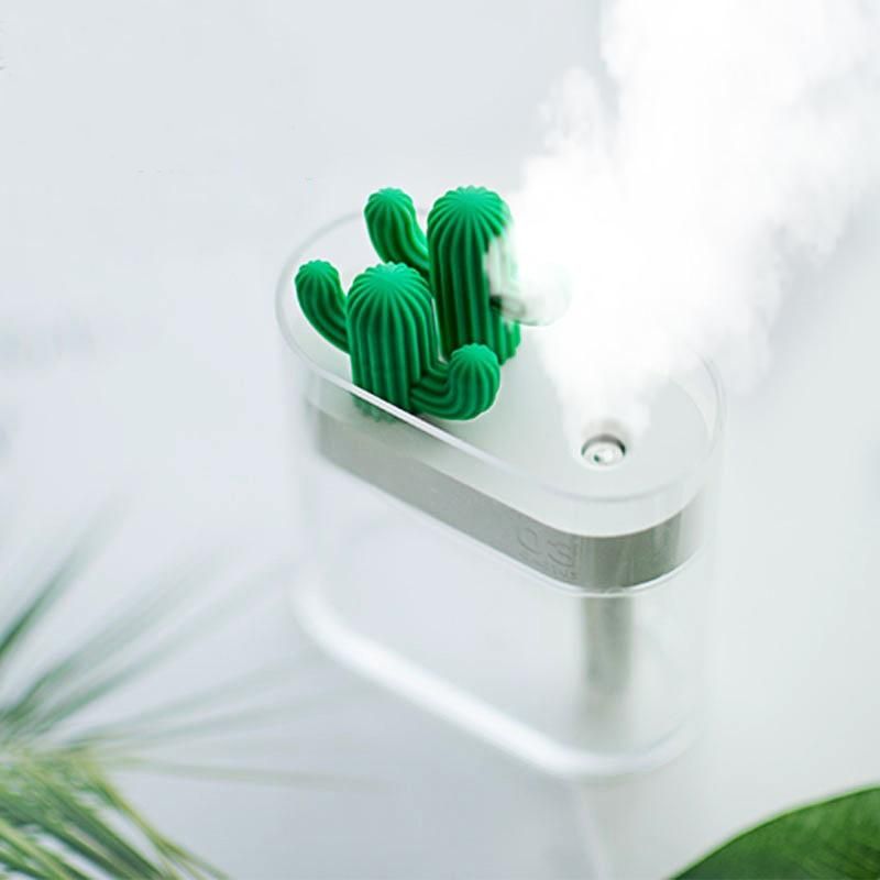 AromaVida Ultrasonic Cactus Aroma Diffuser, LED Light, 160ml