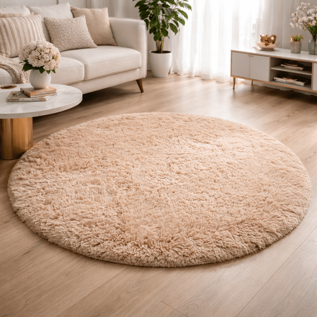 CloudNest Ultra-Soft Round Plush Rug for Cozy Living Spaces