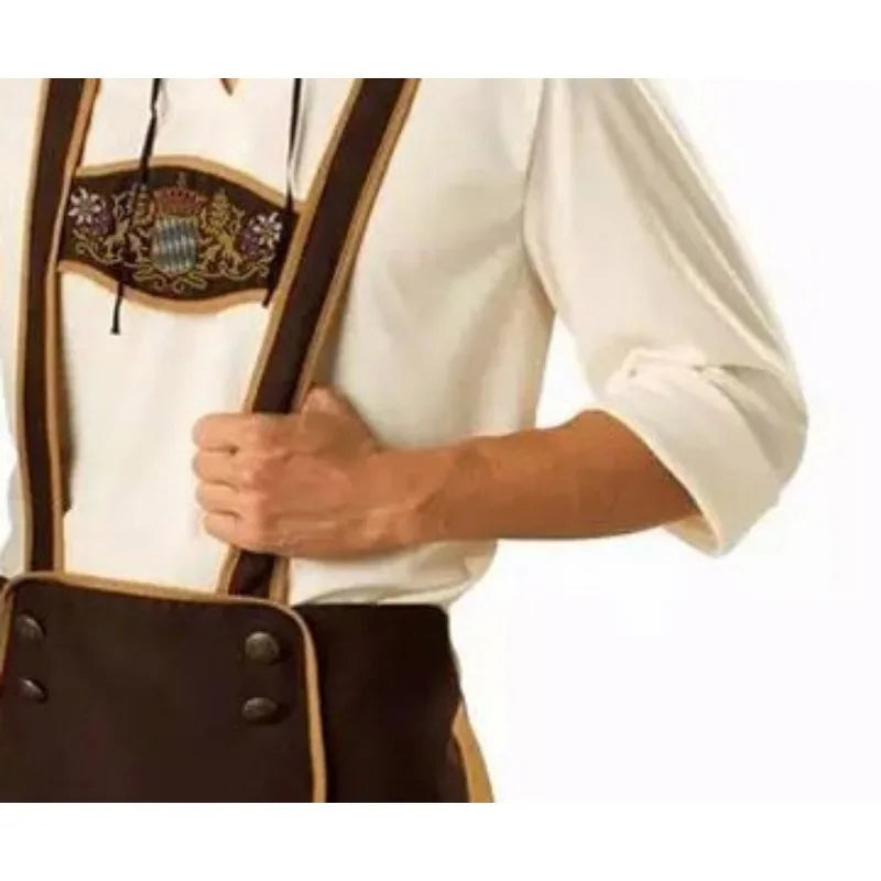 AlpenHeld Oktoberfest-kostumesæt til mænd — skjorte, seler og hat