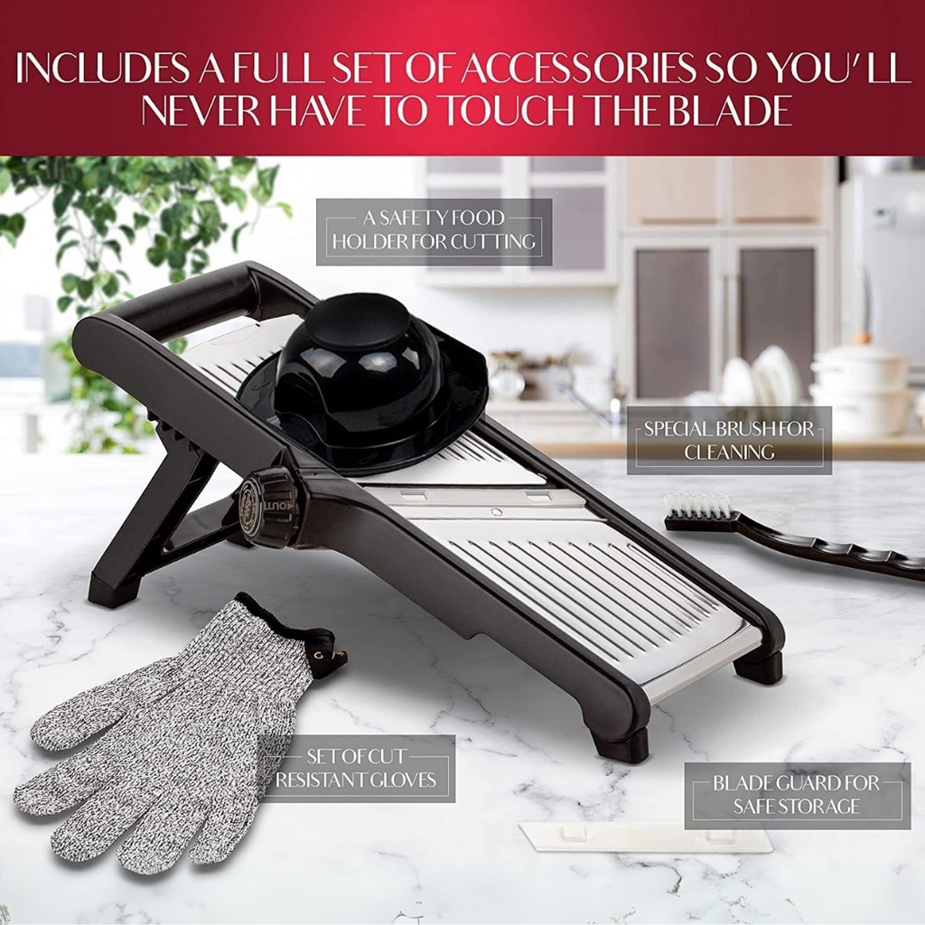 Precision Food Slicer with Safety Gloves – Safe Kitchen Tool for Meal Prep - Esilora