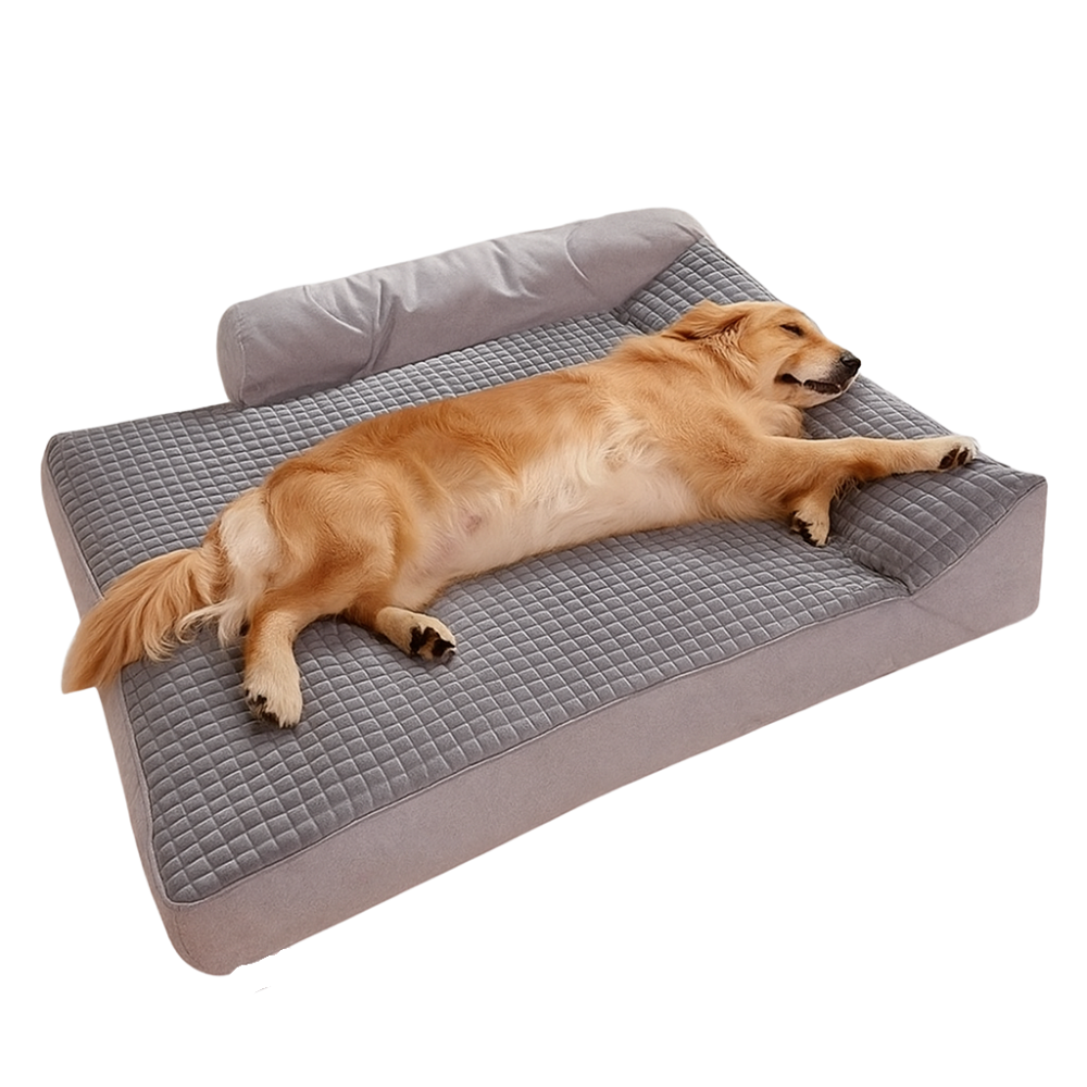 CozyTail Dog Pillow Bed — Cushioned Backrest Support
