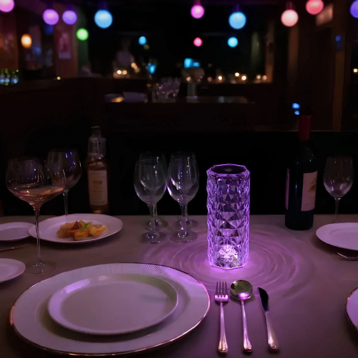 Acrylic Crystal Table Lamp — Sixteen Color Modes, Cordless Design, USB-C Rechargeable
