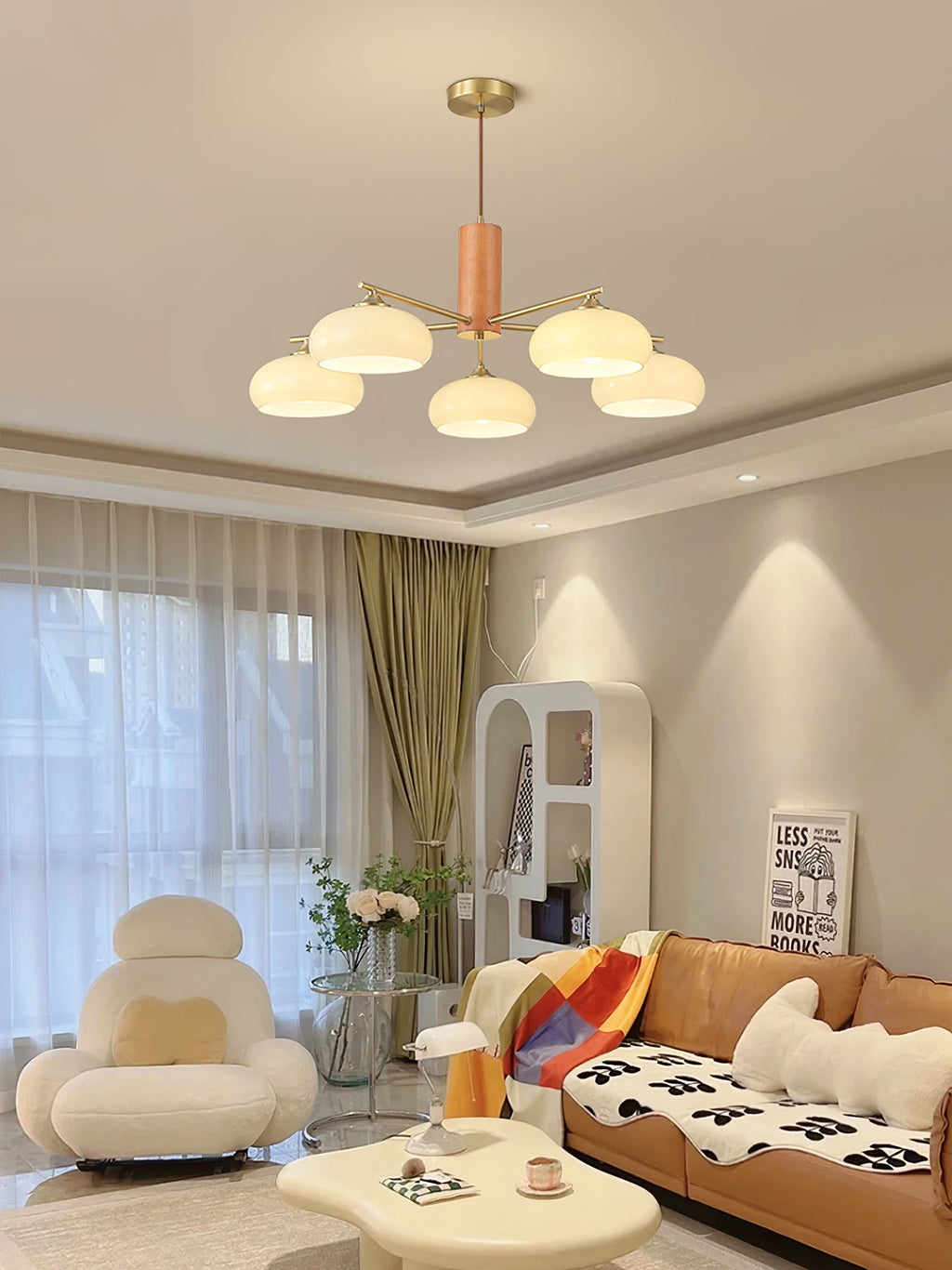Medieval Log Style Vintage Glass Chandelier | Esilora