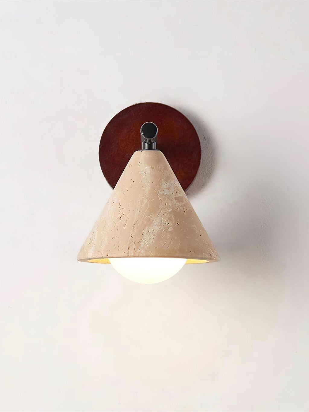 Wabi-Sabi Stil Travertin-Kegel-Schirm-Wandleuchte | Esilora