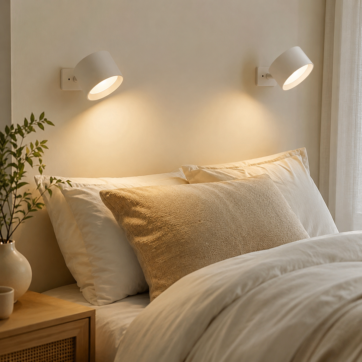 Luz de pared inalámbrica con control táctil y rotación de 360°