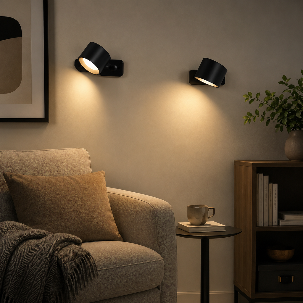 Luz de pared inalámbrica con control táctil y rotación de 360°