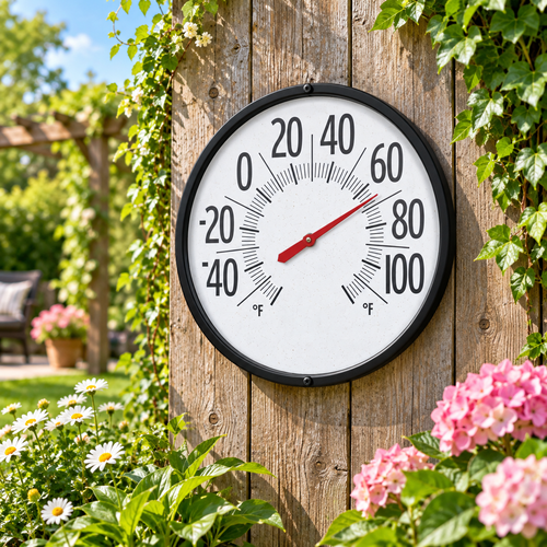 22-tuumainen seinälämpömittari — suuri asteikko, -60–120 °F
