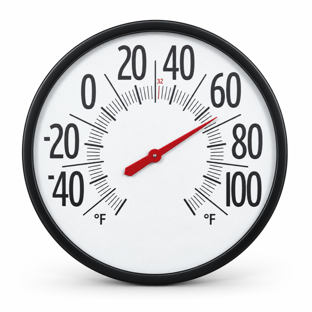 22-Inch Wall Thermometer — Large Dial, -60 to 120°F
