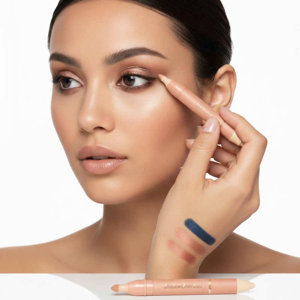 Vattenfast eyeliner- och ögonskuggspenna med två ändar – enkel att applicera, lång hållbarhet