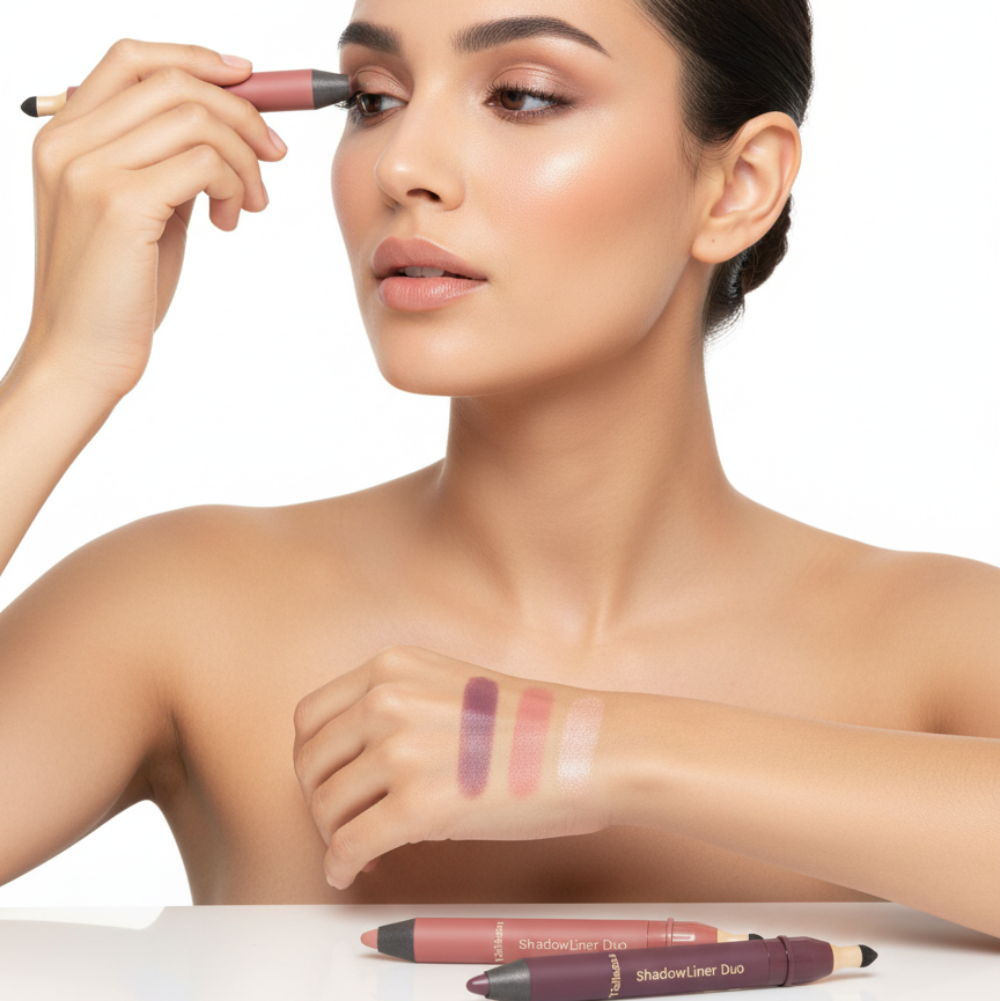 Vattenfast eyeliner- och ögonskuggspenna med två ändar – enkel att applicera, lång hållbarhet
