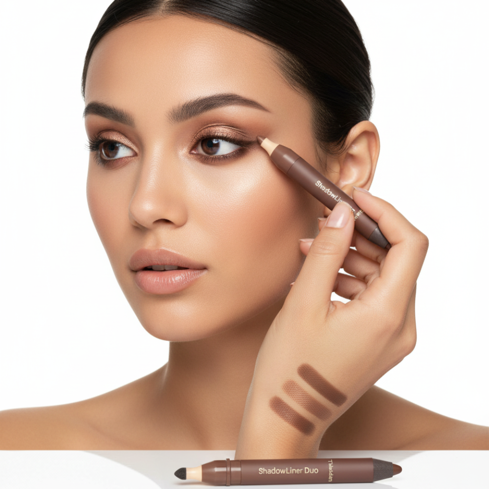 Vattenfast eyeliner- och ögonskuggspenna med två ändar – enkel att applicera, lång hållbarhet