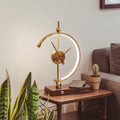 Wood LED Table Lamp — Digital Clock and Charging Station