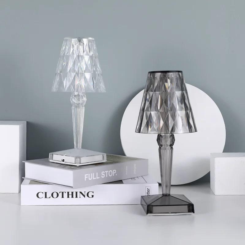 Lampă de masă LED modernă fără fir - design din cristal acrilic