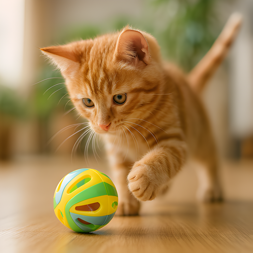 WhirlTide Colorful Cat Bell Balls — Rolling Jingle Toy Set
