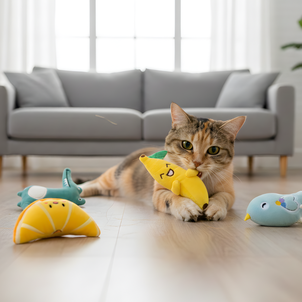 WhiskerSnugs Catnip Plush Toy Set — Comfort and Gentle Play