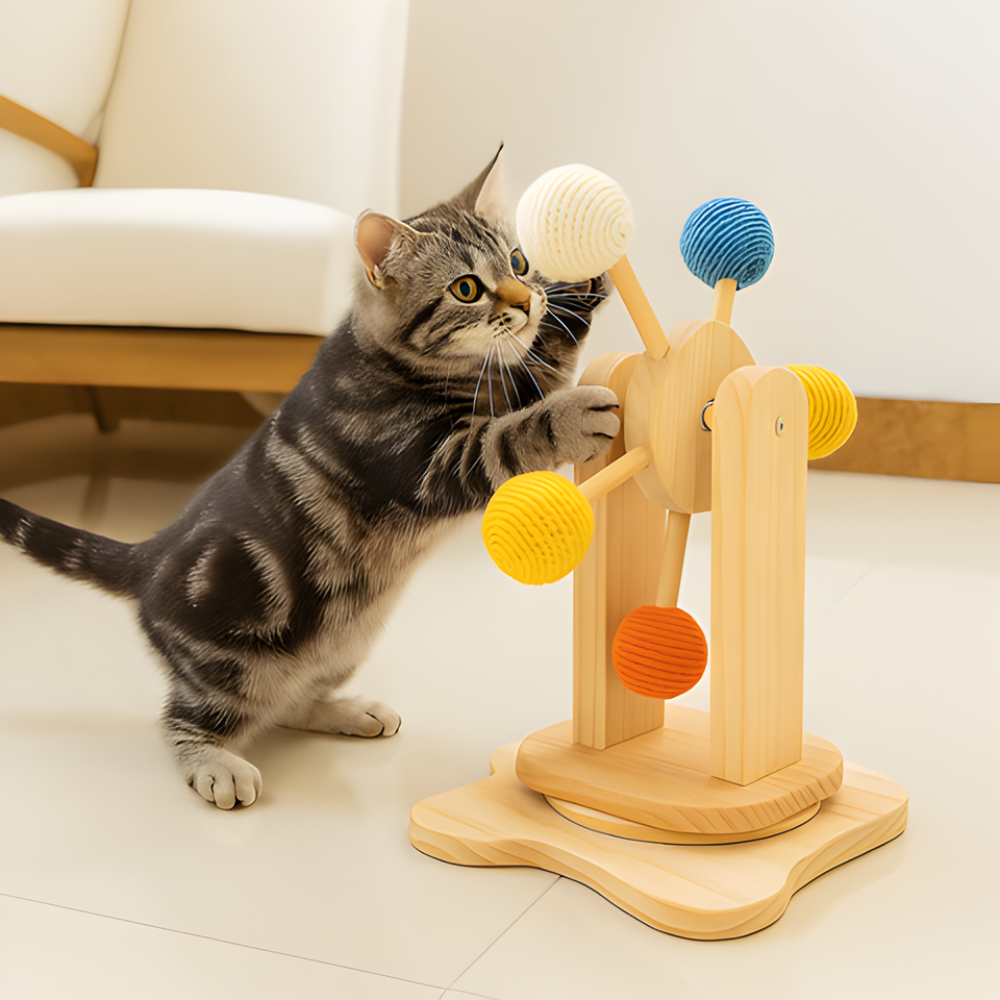 Otočné škrabadlo pro kočky WhiskerWheel — interaktivní hračka