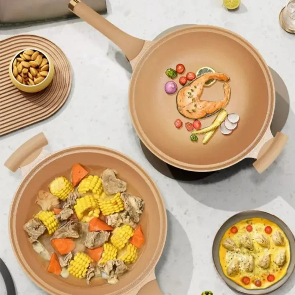 Gyorsan főző, tapadásmentes wokserpenyő — egyenletes hőeloszlás, tartós bevonat