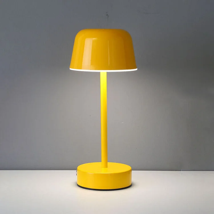 Modern LED Table Lamp — Battery Powered, Touch Control, Red
