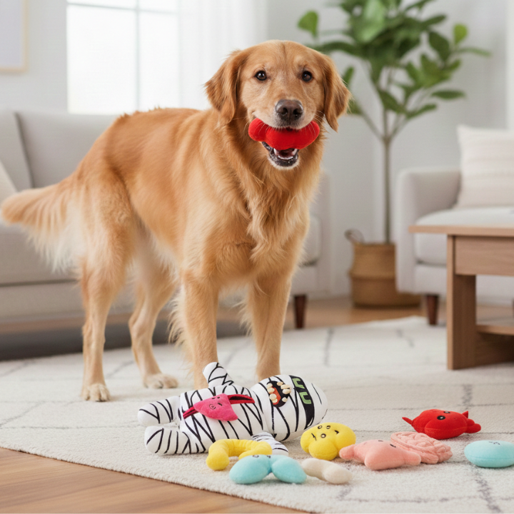 ZombiePaws Mummy Plush Dog Toy — Interactive Squeaker Design