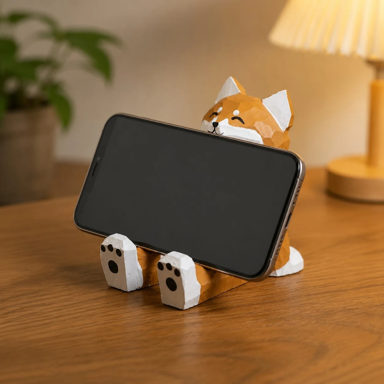 Support de téléphone en bois sculpté à la main représentant un animal | Esilora