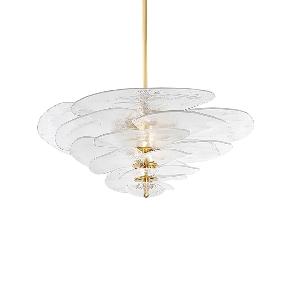 Lotus Leaf Layered Glass Chandelier | Esilora