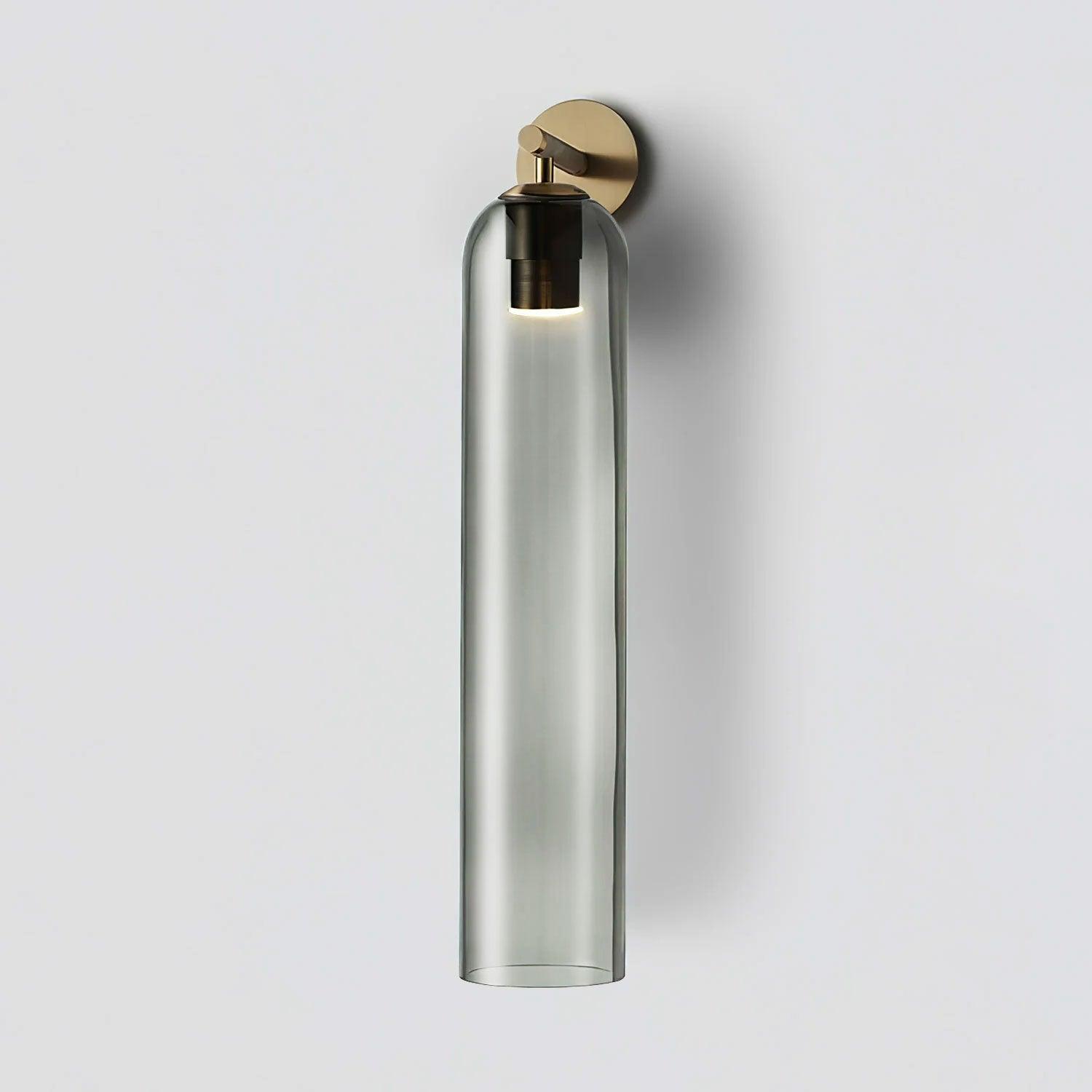 Art Glass Sconce Sand Nickel Smoke Gray Damp-rated LED Wall Light | Esilora