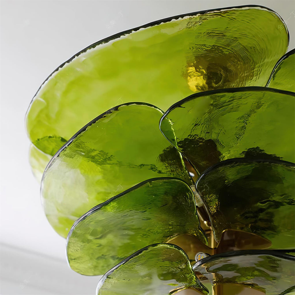 Lotus Leaf Layered Glass Chandelier | Esilora