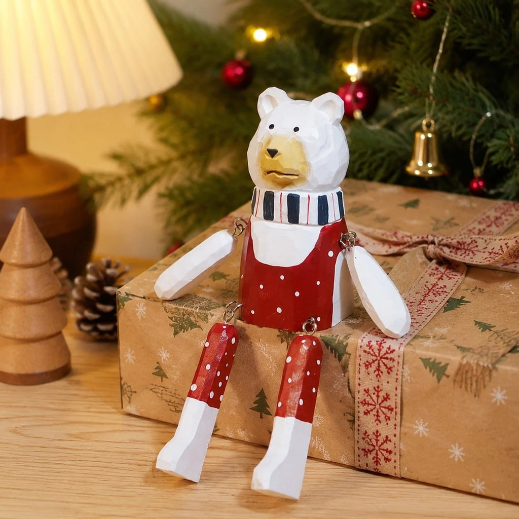 Hand-Carved Wooden Dangling-Leg Animal Ornaments | Esilora