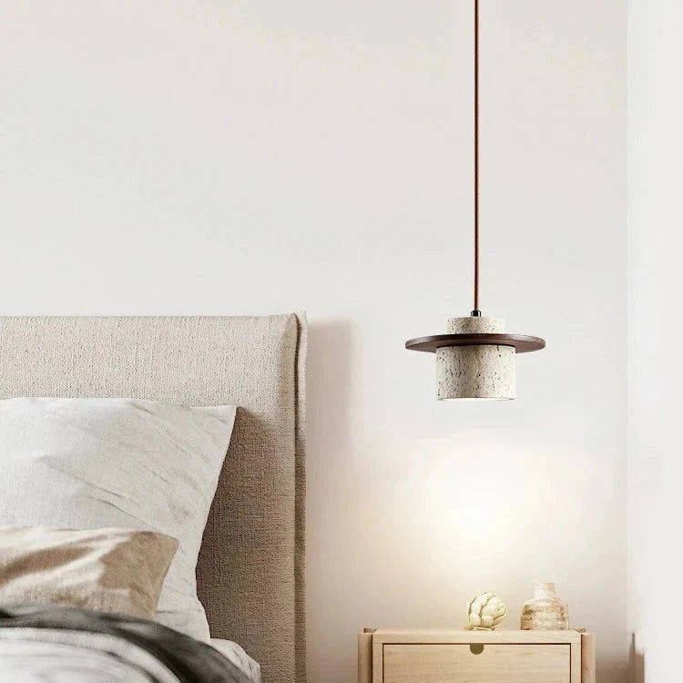 Japanese Style Vintage Travertine Pendant Light | Esilora