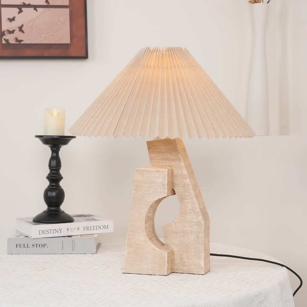Moderne künstlerische Steinsäulen-Tischlampe Travertin M05 | Esilora