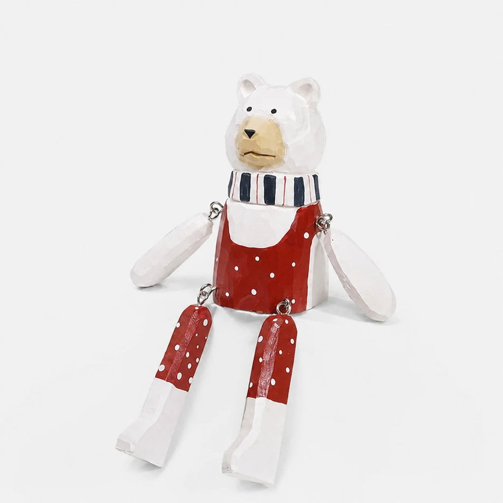 Hand-Carved Wooden Dangling-Leg Animal Ornaments | Esilora