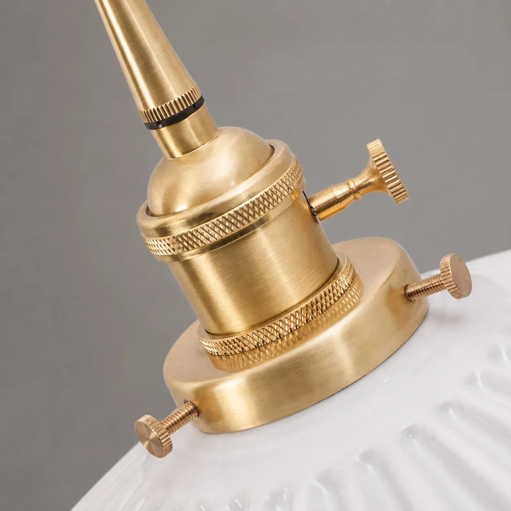 Pleated Ceramic Pendant Light with Brass Hardware | Esilora