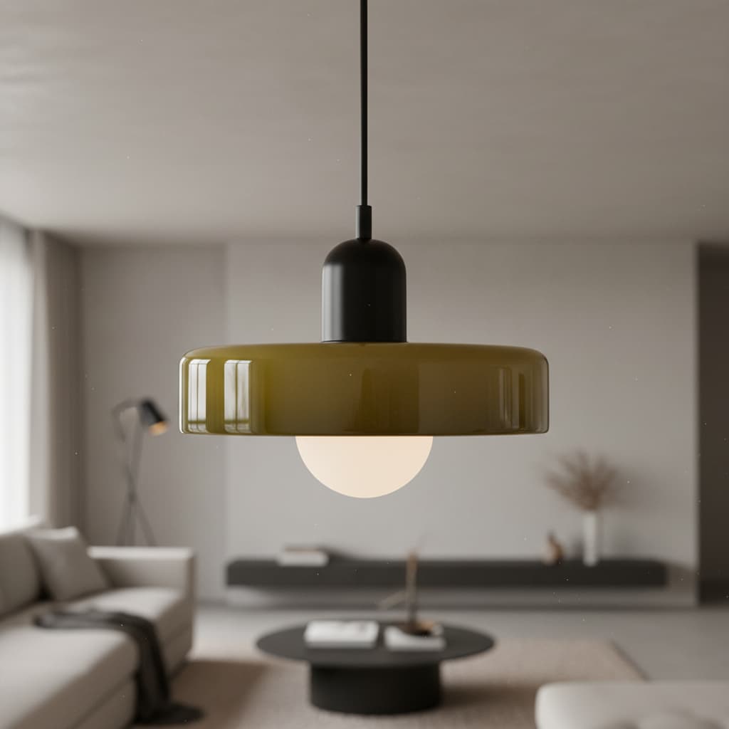 Candeeiro suspenso moderno Glasora em vidro – candeeiro pendente nórdico minimalista para cozinha e corredor N32 | Esilora