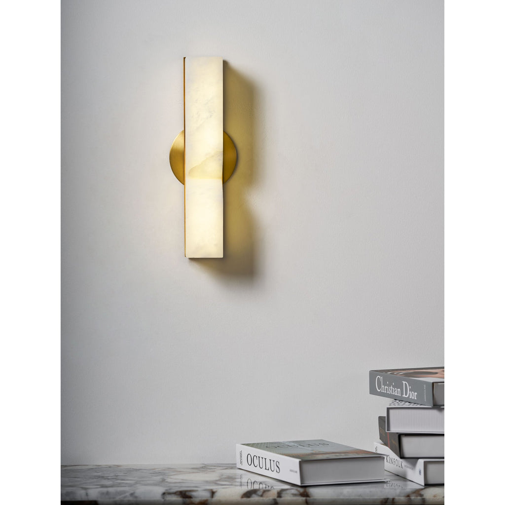 Moderne rechteckige Alabaster-Wandleuchte – Minimalistische Leuchte für Schlafzimmer Flur Wohnzimmer | Esilora
